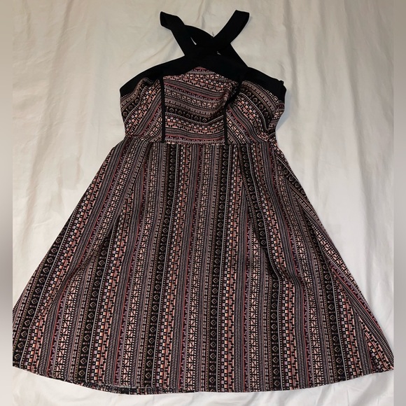 NEW BCBGENERATION Black Jacquard Fit & Flare Halter Dress - Picture 7 of 12